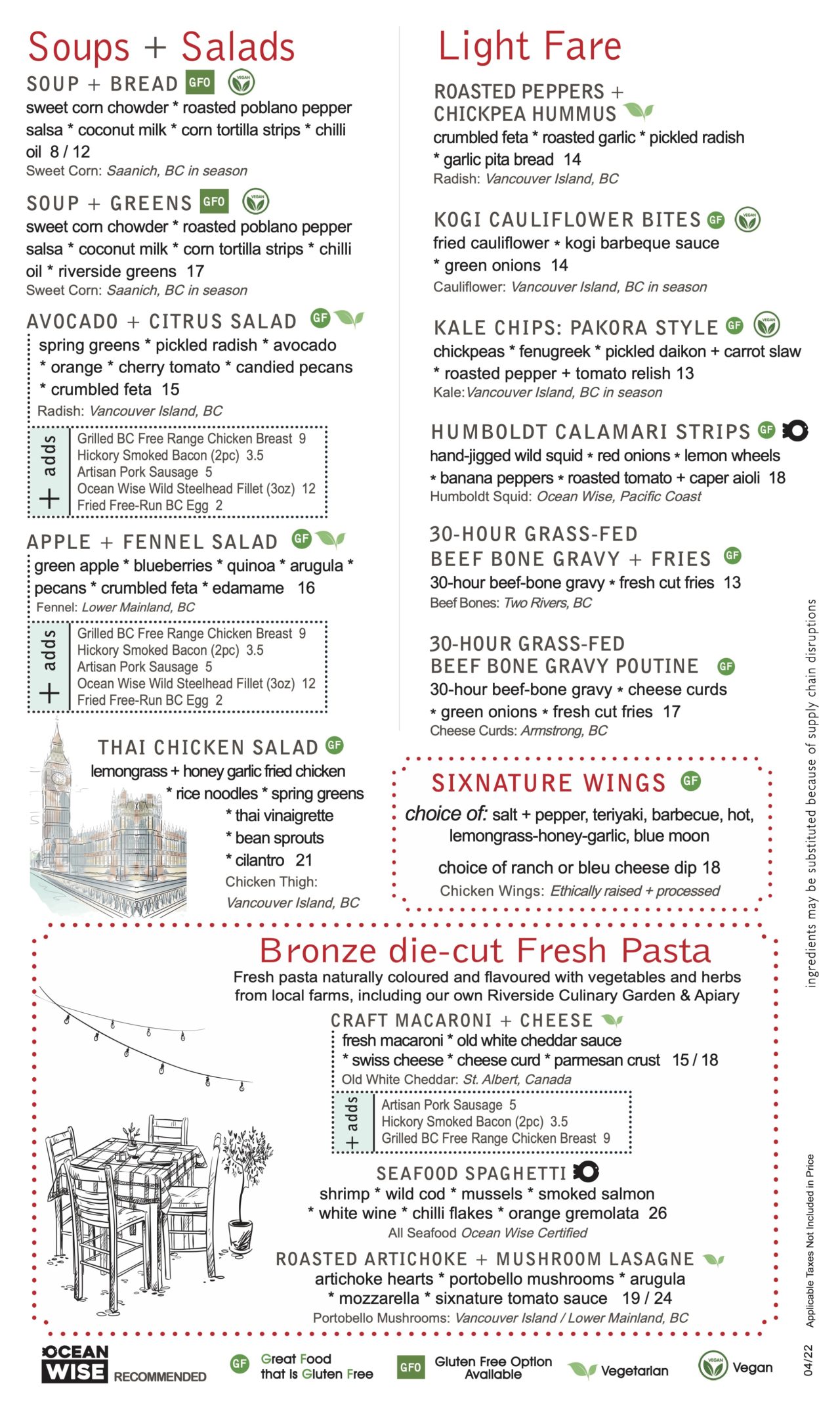 Food Menus Six Mile Pub & Eatery